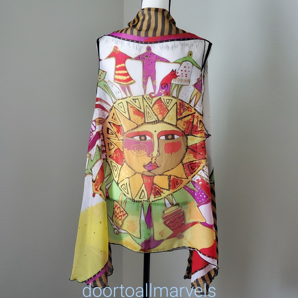 Sheer Vest Cover Up Kerchief Hemline Bohemian Open Front One Size Sun People